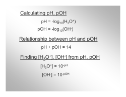 Calculating pH, pOH