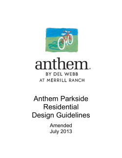 Anthem Parkside Residential Design Guidelines