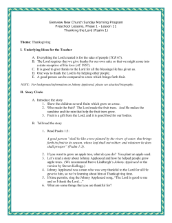 Thanking the Lord - New Church Vineyard