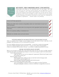revision, then proofreading and editing - USF Libraries