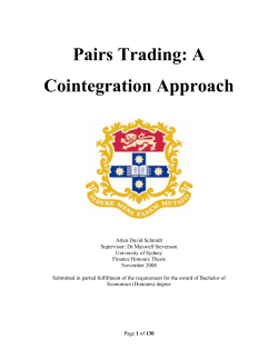 Pairs Trading: A Cointegration Approach