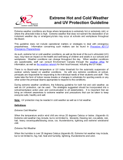 Extreme Hot and Cold Weather and UV Protection Guideline