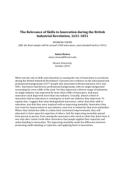 The Relevance of Skills to Innovation during the