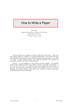 How to Write a Paper