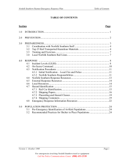 TABLE OF CONTENTS Section Page