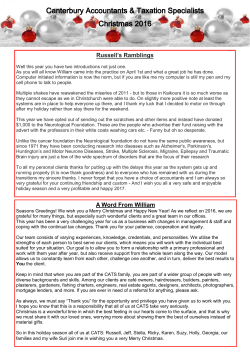 December Newsletter 2016