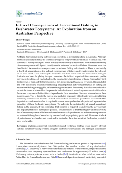 Indirect Consequences of Recreational Fishing in Freshwater