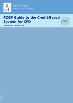 RCGP Guide to the Credit