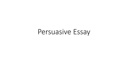 Persuasive Essay - Coatbridge High School