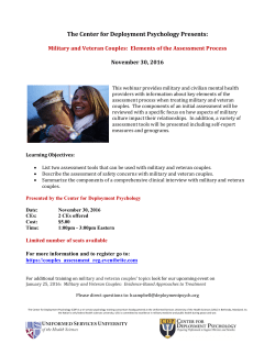 The Center for Deployment Psychology Presents: