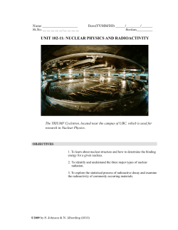 unit 102-11: nuclear physics and radioactivity