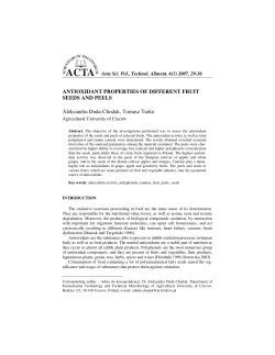 Antioxidant properties of different fruit seeds