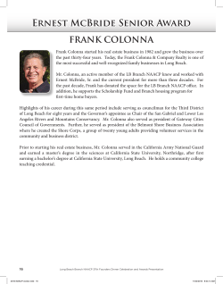 Ernest McBride Senior Award