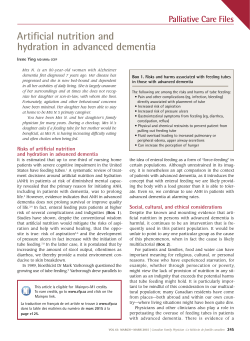 Artificial nutrition and hydration in advanced dementia