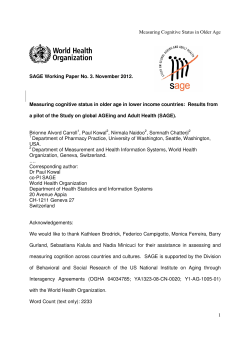 Measuring cognitive status in older age in lower income countries