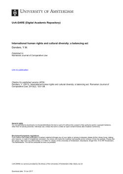 International human rights and cultural diversity: a balancing act