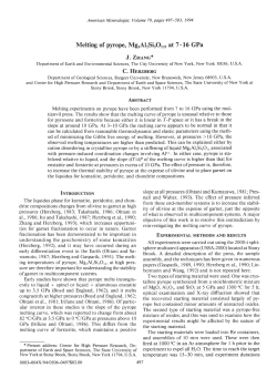 Melting of pyrope, MgrAlrSirOrr, at7