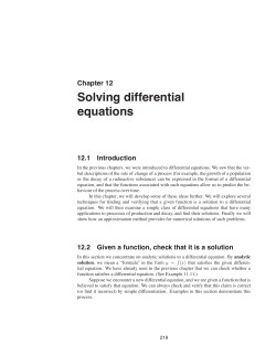 Solving differential equations