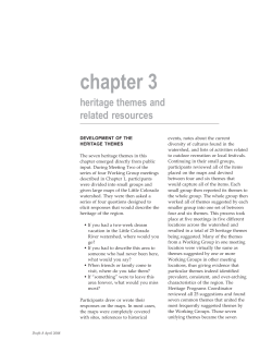 Chapter 3 &ndash; Heritage Themes and Related