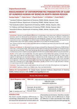 measurement of anthropometric parameters of ilium of