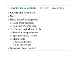 Biosocial Development: The First Two Years