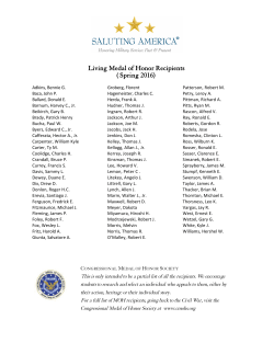 Living Medal of Honor Recipients ( Spring 2016)