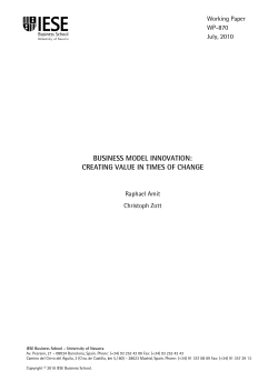 business model innovation: creating value in times of change