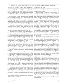 The Impact of Judicial Activism on the Moral