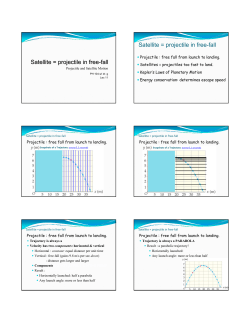 Satellite = projectile in free-fall.