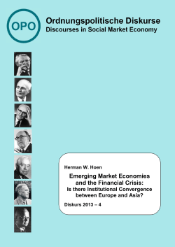 Herman W. Hoen Emerging Market Economies and the Financial