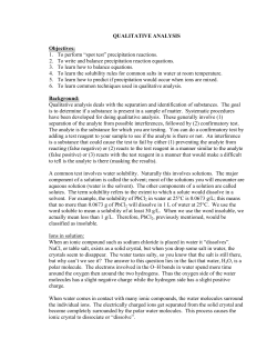 QUALITATIVE ANALYSIS Objectives: 1. To perform &ldquo;spot test