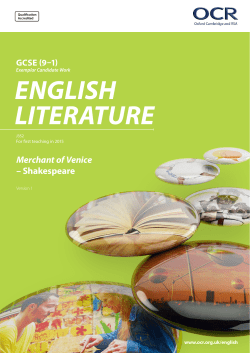 Merchant of Venice - Exemplar candidate work