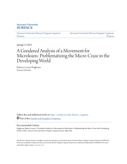 A Gendered Analysis of a Movement for Microloans: Problematizing