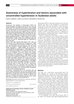 awareness of hypertension and factors associated with uncontrolled