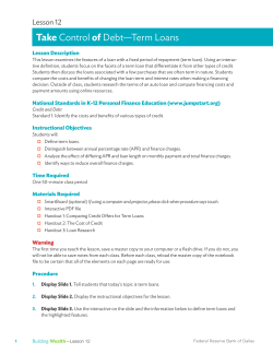 Take Control of Debt&mdash;Term Loans - Federal Reserve Bank of Dallas