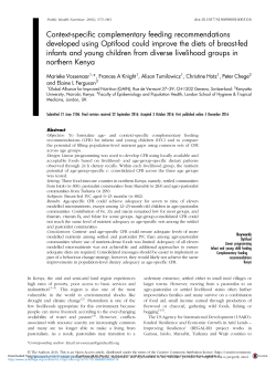 Context-specific complementary feeding recommendations