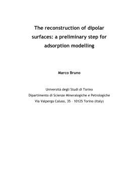 The reconstruction of dipolar surfaces: a preliminary step for