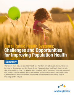 Rural Public Health Systems: Challenges and