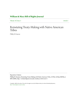 Reinstating Treaty-Making with Native American Tribes