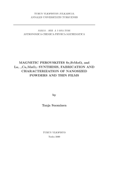 MAGNETIC PEROVSKITES Sr2FeMoO6 and La1−xCaxMnO3