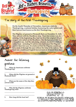 The story of the First Thanksgiving Answer the - Bell