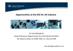Opportunities at the ESS for UK industry