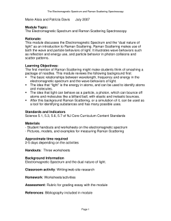 The Electromagnetic Spectrum and Raman Scattering Spectroscopy