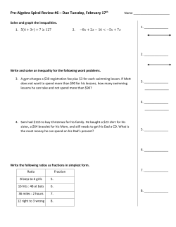 Pre-Algebra Spiral #6 - Due Tuesday, February 17