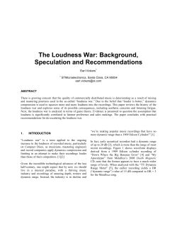 The Loudness War: Background, Speculation and