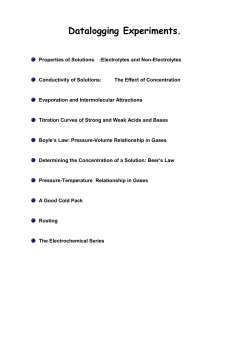 Datalogging Experiments.