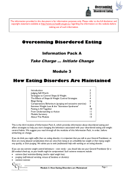 Module 3: How Eating Disorders are Maintained