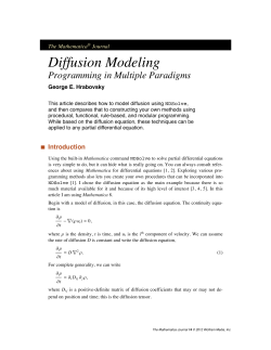Diffusion Modeling - The Mathematica Journal