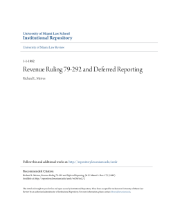 Revenue Ruling 79-292 and Deferred Reporting
