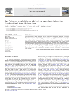 Late Pleistocene to early Holocene lake level and